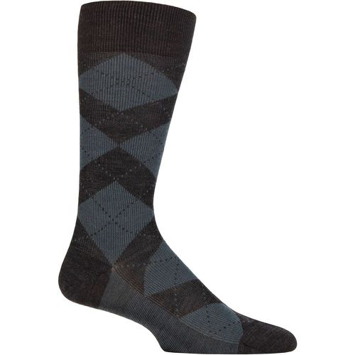 Mens 1 Pair Pantherella Abdale Merino Wool Argyle Socks Charcoal 10-12 Mens - SockShop - Modalova