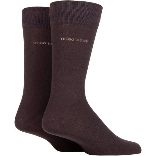 Mens 2 Pair BOSS Plain Cotton Socks Dark 5.5-8 Mens - Hugo Boss - Modalova