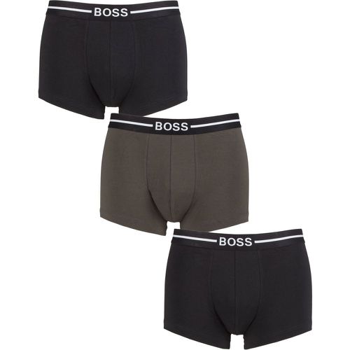 Mens 3 Pack BOSS Organic Cotton Boxer Trunks Dark Medium - Hugo Boss - Modalova