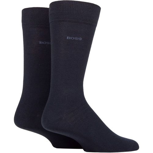 Mens 2 Pair BOSS Soft Cotton Plain Socks Dark 11.5-14 Mens - Hugo Boss - Modalova