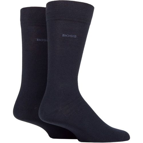 Mens 2 Pair BOSS Soft Cotton Plain Socks Dark 8.5-11 Mens - Hugo Boss - Modalova