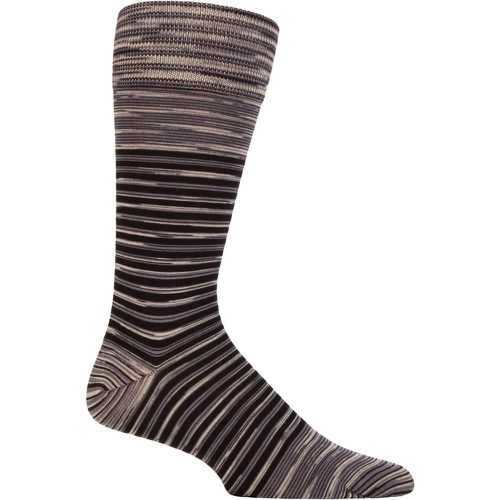 Mens 1 Pair Aurelia Space Dye Striped Organic Cotton Socks with Comfort Cuff Steel 10-12 Mens - Pantherella - Modalova