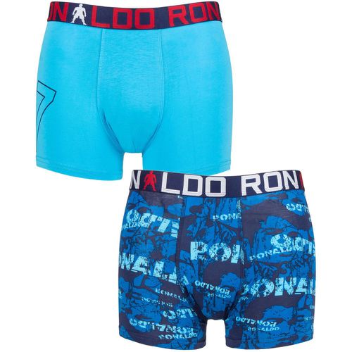 Boys 2 Pack Cotton Boxer Shorts Solid Aquarius/Print 4-6 Years - CR7 - Modalova