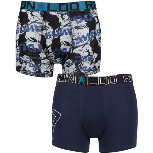 Boys 2 Pack Cotton Boxer Shorts Navy/Grey Print 4-6 Years - CR7 - Modalova