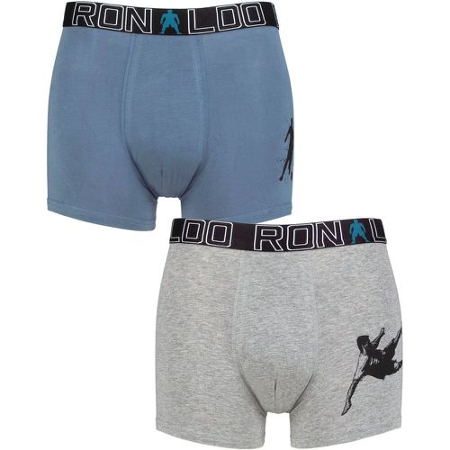 Boys 2 Pack Cotton Boxer Shorts Grey/Blue 7-9 Years - CR7 - Modalova