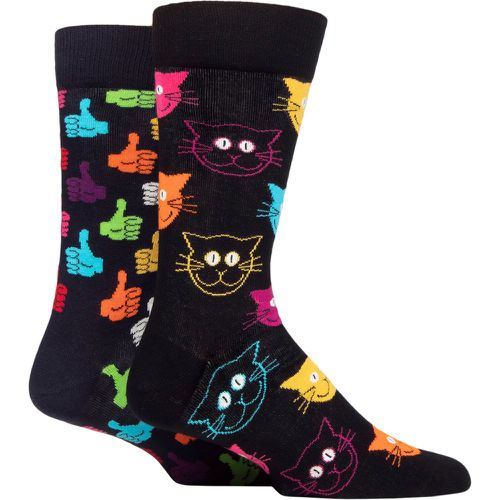 Mens and Ladies 2 Pair Classic Cat Socks Multi 4-7 Unisex - Happy Socks - Modalova