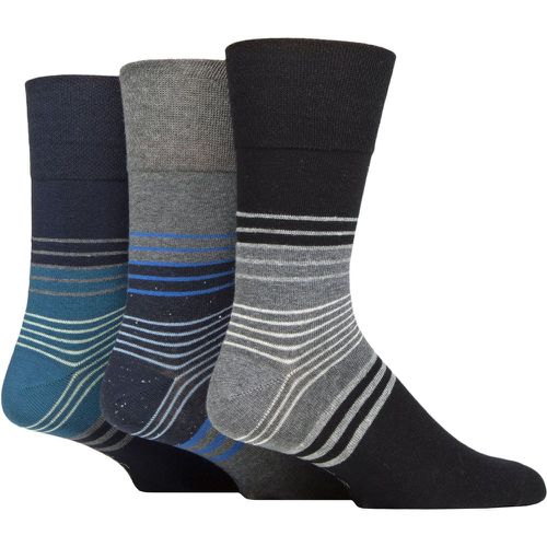 Mens 3 Pair Argyle Patterned and Striped Socks Modern Flash 6-11 - Gentle Grip - Modalova