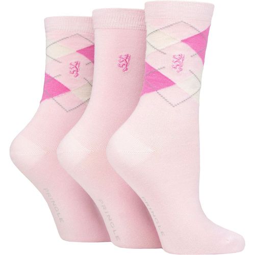 Women's 3 Pair Black Label Argyle Bamboo Socks 4-8 Ladies - Pringle - Modalova