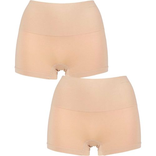 Ladies 2 Pack Seamless Smoothies Shorties Underwear Rose Beige UK 12-14 - Ambra - Modalova