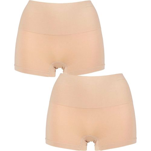 Women's 2 Pack Seamless Smoothies Shorties Underwear Rose Beige UK 12-14 - Ambra - Modalova