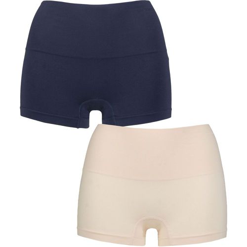 Ladies 2 Pack Ambra Seamless Smoothies Shorties Underwear Navy UK 12-14 - SockShop - Modalova