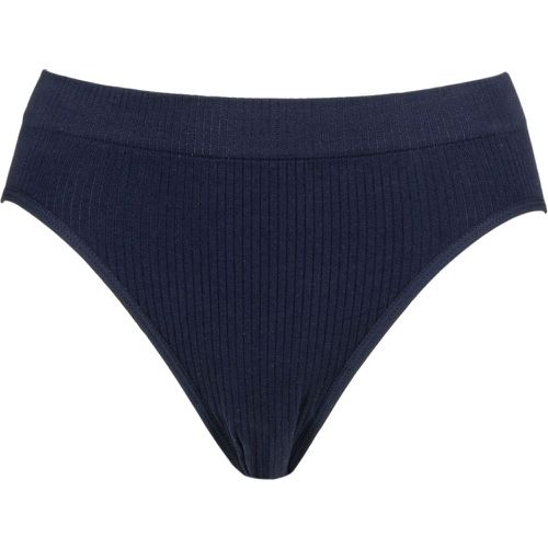 Ladies 1 Pack Organic Cotton Hi Cut Brief Underwear Navy UK 12-14 - Ambra - Modalova