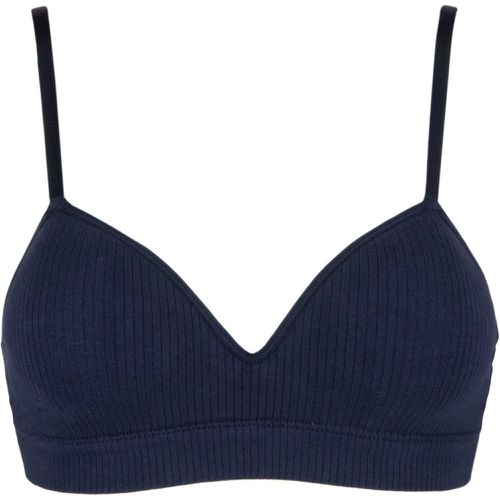 Women's 1 Pack Organic Cotton Longline Moulded Bra Underwear Navy UK 8-10 - Ambra - Modalova