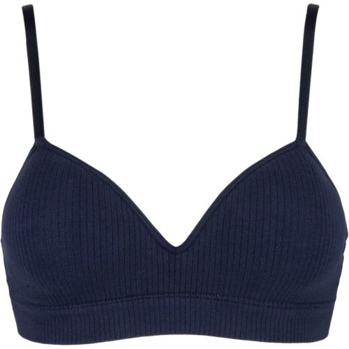 Ladies 1 Pack Organic Cotton Longline Moulded Bra Underwear Navy UK 12-14 - Ambra - Modalova