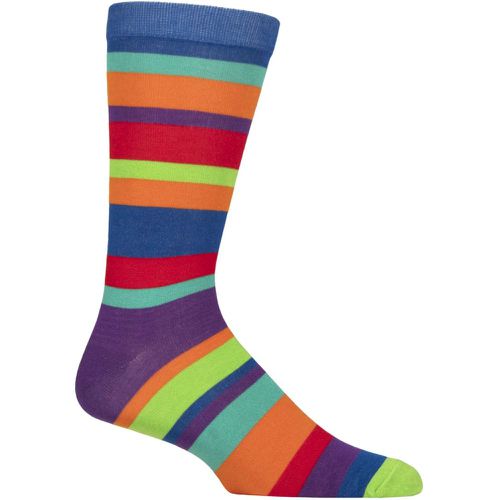 Mens and Women's 1 Pair Shared Earth Fair Trade Bright Stripes Bamboo Socks Bright Stripes UK 7-12 - SockShop - Modalova