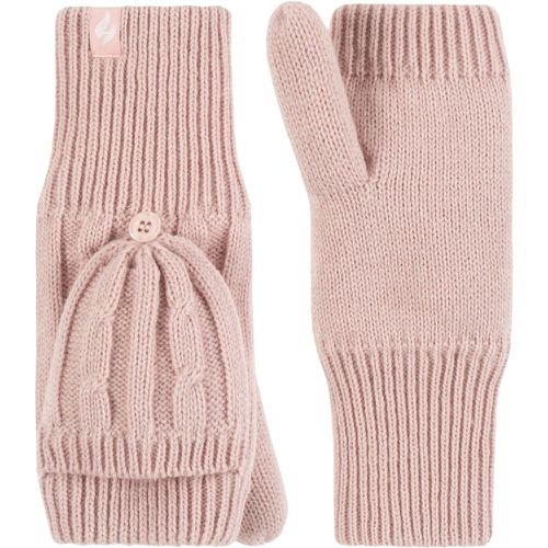 Women's 1 Pair SOCKSHOP Ash Cable Knit Converter Mittens Dusky One Size - Heat Holders - Modalova