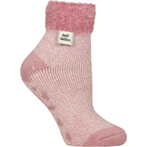 Women's 1 Pair Lounge Feather Top Socks Rose Blush Twist 4-8 - Heat Holders - Modalova