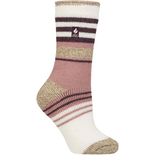 Women's 1 Pair SOCKSHOP 2.3 TOG Patterned Thermal Socks Cherith Cream / Muted Coral 4-8 - Heat Holders - Modalova