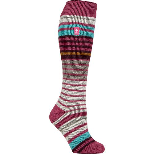 Women's 1 Pair Heat Holders 2.3 TOG Thermal Ski Socks Raspberry / Cabernet 4-8 - SockShop - Modalova