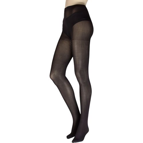 Women's 1 Pair Fashion Ribbed Tights Small / Medium - Charnos - Modalova