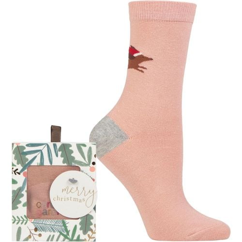 Ladies 1 Pair Christmas Foliage Gift Boxed Cotton Socks Dachshund 4-8 Ladies - Caroline Gardner - Modalova