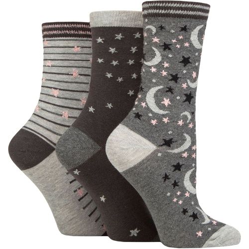 Women's 3 Pair Moon and Stars Socks Charcoal One Size - Charnos - Modalova