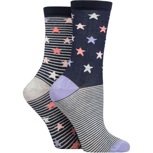 Ladies 2 Pair Charnos Star and Stripe Bamboo Socks Navy One Size - SockShop - Modalova