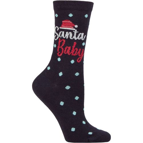 Ladies 1 Pair Santa Baby Socks Navy One Size - Charnos - Modalova