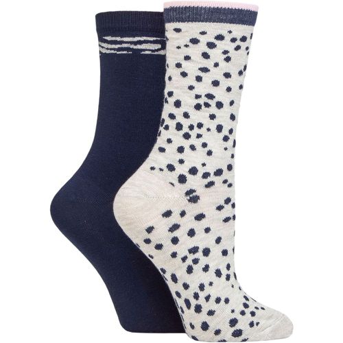 Ladies 2 Pair Organic Cotton Animal Print Socks White One Size - Charnos - Modalova