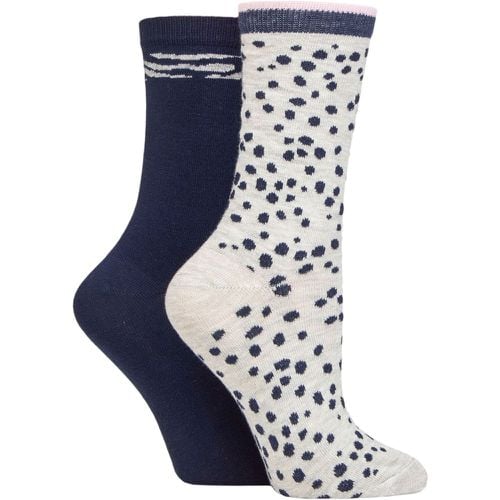 Women's 2 Pair Organic Cotton Animal Print Socks White One Size - Charnos - Modalova