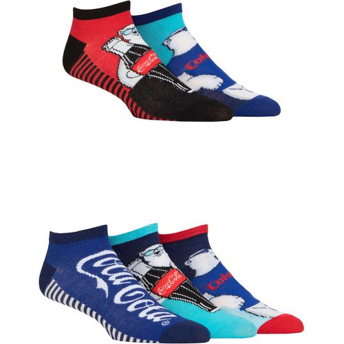 Mens 5 Pair Coca Cola Polar Bear Shoe Liner Socks Multi 6-11 - SockShop - Modalova