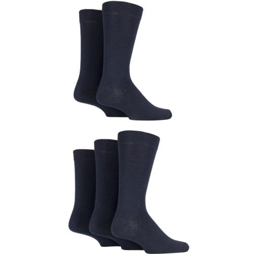 Pair Navy Classic Everyday Plain Jacquard Cotton Socks Men's 6-11 Mens - Farah - Modalova