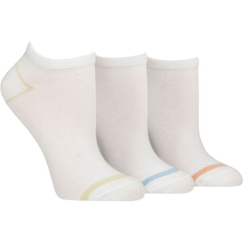 Women's 3 Pair Plain and Patterned Bamboo Secret Socks / Green / Blue / Orange 4-8 - Glenmuir - Modalova