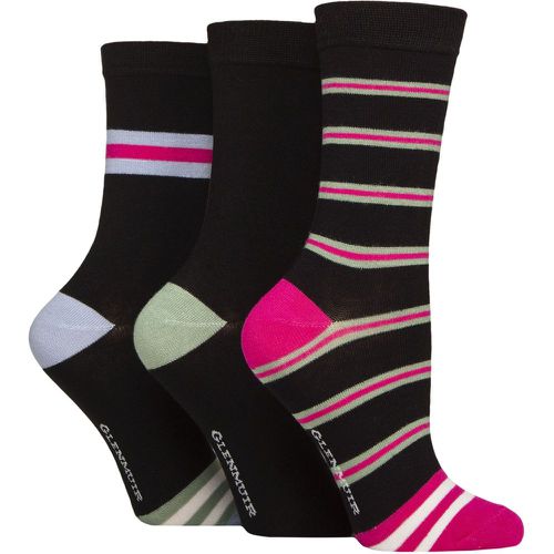 Women's 3 Pair Glenmuir Patterned Bamboo Socks with Christmas Gift Tag Stripes 4-8 Women's - SockShop - Modalova