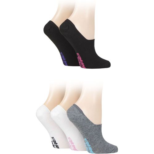 Ladies 5 Pair No Show Socks White / Grey / Black 4-8 Ladies - Dare To Wear - Modalova