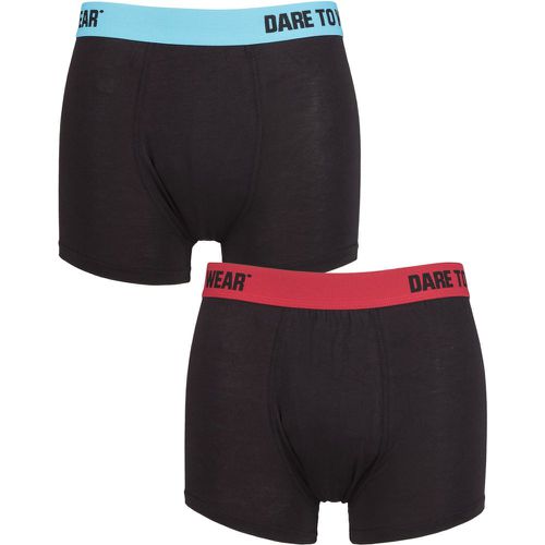 Mens 2 Pack SOCKSHOP Bamboo Trunks Red / Turquoise Small - Dare To Wear - Modalova