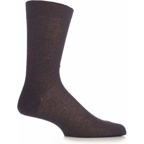 Pair Chocolate Plain 100% Cotton Lisle Socks Men's 8-8.5 Mens - Pantherella - Modalova