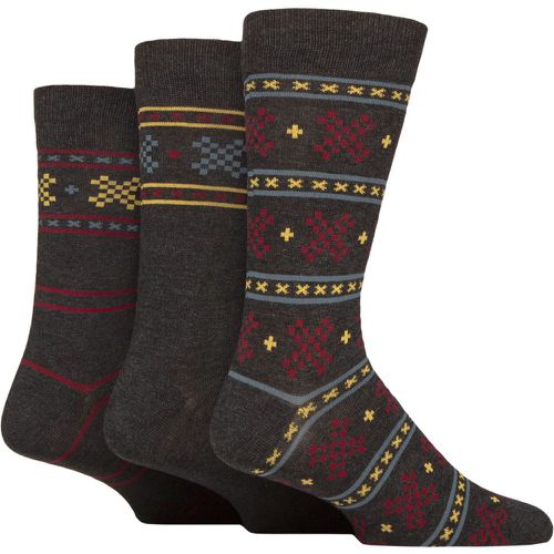 Mens 3 Pair Glenmuir Gift Tagged Patterned Bamboo Socks Charcoal Pattern 7-11 Mens - SockShop - Modalova