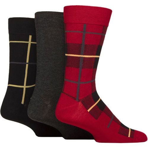 Mens 3 Pair Glenmuir Gift Tagged Patterned Bamboo Socks Red Checker 7-11 Mens - SockShop - Modalova