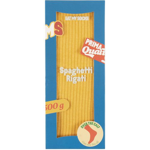 EAT MY SOCKS 1 Pair Spaghetti Rigati Cotton Socks Spaghetti One Size - SockShop - Modalova