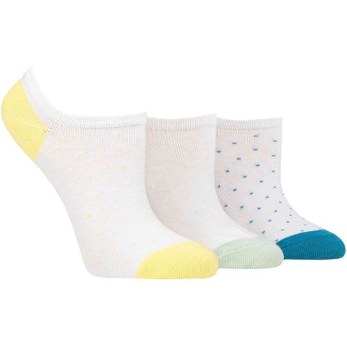 Ladies 3 Pair Plain and Patterned Cotton Trainer Socks Yellow / Mint / Blue Dots 4-8 Ladies - Pringle - Modalova