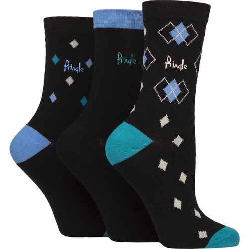 Women's 3 Pair Pringle Patterned Cotton Socks Argyle 4-8 Women's - SockShop - Modalova