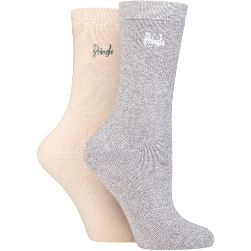 Women's 2 Pair Bamboo Cushioned Leisure Socks / Beige 4-8 Ladies - Pringle - Modalova