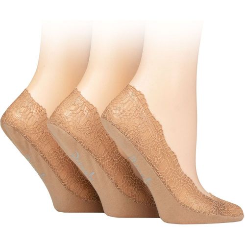 Ladies 3 Pair Lace Shoe Liner Socks Nude 4-8 - Pringle - Modalova