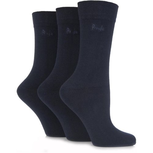 Pair Navy Jean Plain Comfort Cuff Cotton Socks Ladies 4-8 Ladies - Pringle - Modalova