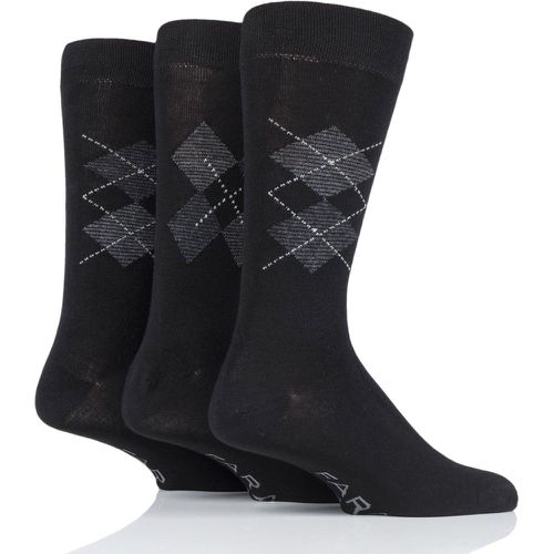 Pair Black / Charcoal Luxury Bamboo Argyle Socks Men's 6-11 Mens - Farah - Modalova