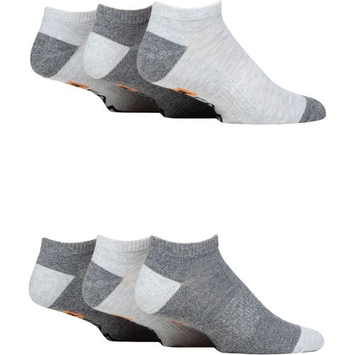 Mens 6 Pair Plain, Patterned and Striped Trainer Socks Heel & Toe / Grey 6-11 - Farah - Modalova
