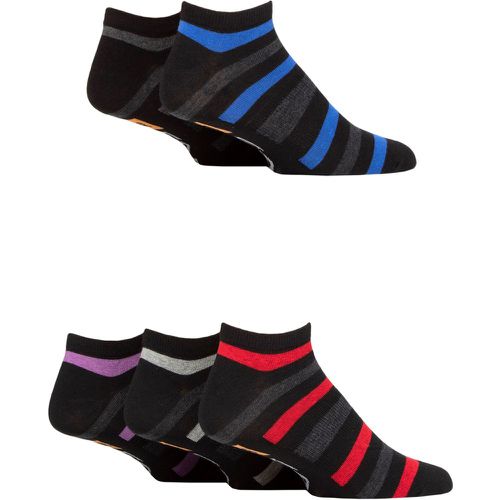 Mens 5 Pair Arch Support Striped Cotton Trainer Socks Stripe 6-11 - Farah - Modalova