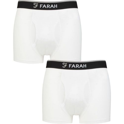 Mens 2 Pair Plain and Stripe Bamboo Keyhole Trunks Plain / S - Farah - Modalova