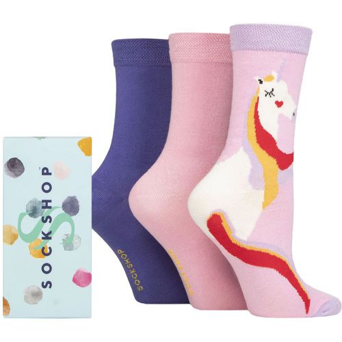 Ladies 3 Pair Bamboo Bright Gift Boxed Socks I'm Horny 4-8 Ladies - SockShop - Modalova
